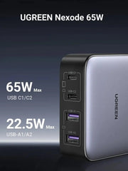 UGREEN Nexode 65W 4 Ports USB C Fast Desktop Charger with GaN II Tech Compatible with iPhone 17 Pro Max Air 16 15 14 13 12 MacBook Pro Air iPad Galaxy S25 Ultra S24 S23 (90747) Ugreen