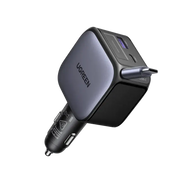UGREEN Nexode 90W Car Charger with Retractable USB-C Cable | 3-Port Fast Car Charger for Phones, Tablets & Laptops (55909B) TeckPot