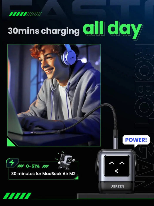 UGREEN Nexode RobotGaN 65W Charger (Black)25685 Ugreen