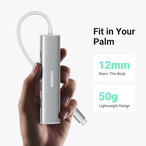UGREEN Revodok 5-in-1 USB C Multiport Adapter with 100W PD, 4K HDMI, 3x 5Gbps USB-A Ports, Aluminum USB C to HDMI Adapter for M2/M3 MacBook Air, iPhone 15 Series, iPad, Galaxy, XPS, White (35580) TeckPot