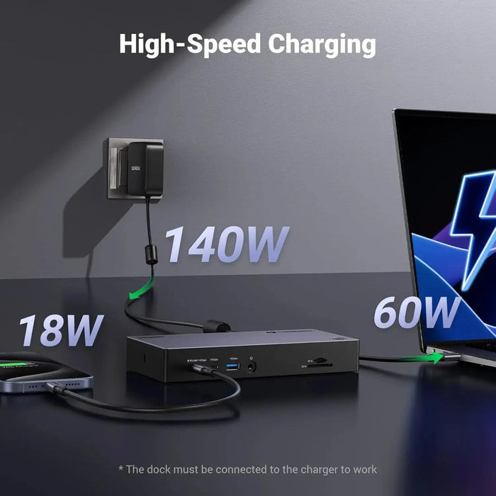 UGREEN Revodok Max 313 Thunderbolt 4 Dock, 13-in-1 40Gbps Docking Station Triple 4K@60Hz or Single 8K Display with HDMI 2.1, DP 1.4, Gigabit Ethernet, SD/TF 4.0, 60W PD Power for MacBook, Laptops (25085) Ugreen