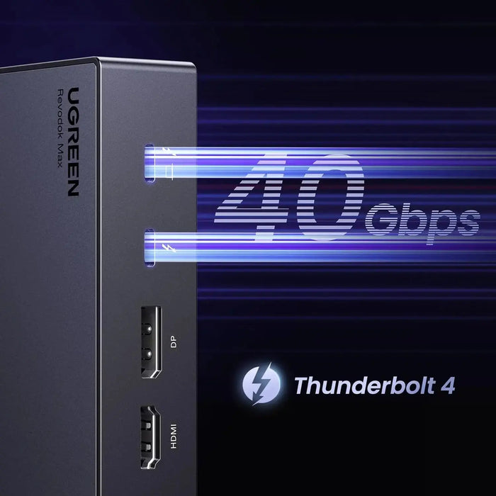 UGREEN Revodok Max 313 Thunderbolt 4 Dock, 13-in-1 40Gbps Docking Station Triple 4K@60Hz or Single 8K Display with HDMI 2.1, DP 1.4, Gigabit Ethernet, SD/TF 4.0, 60W PD Power for MacBook, Laptops (25085) Ugreen