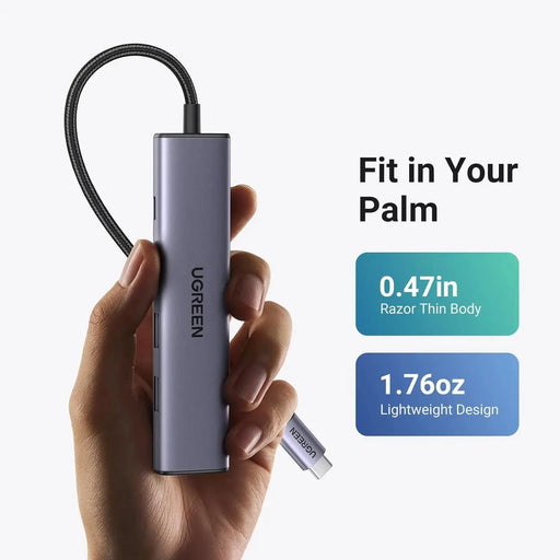 UGREEN Revodok USB C Hub HDMI 4K with PD Charge 100W Powered 5 in 1 USB C to USB 3.0 Adapter Compatible with iPhone 15 Plus Max MacBook Pro Air XPS Surface Pro 9GB iPad Pro Air Galaxy Tab S9 (15495/Open Box) TeckPot
