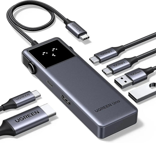 UGREEN Uno 6 In 1 USB-C Hub with 10Gbps 2*USB-C & 2*USB-A Data Ports, 1*PD, 1*4K@60Hz HDMI for MacBook Pro/Air, iPad Pro, Surface, XPS, Thinkpad and More (35998) TeckPot