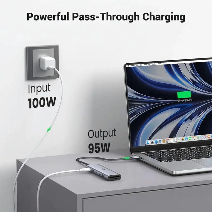 UGREEN USB-C 7 IN 1 Multifunctional Adapter, 1*HDMI, 2*USB-C 3.2, 1*USB-A 3.2, 1*SD/TF, 1* 100W PD (45521) TeckPot