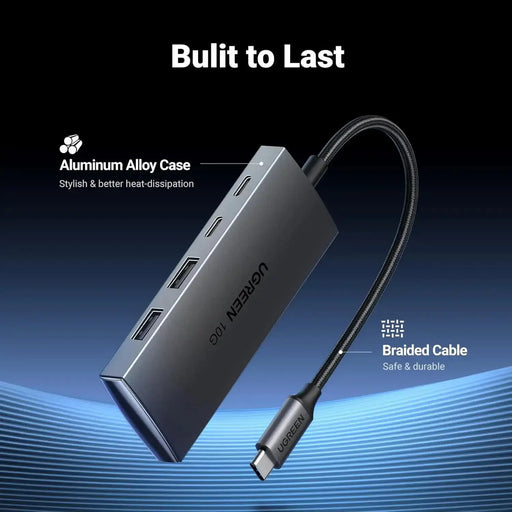 UGREEN USB C Hub 10Gbps, 4 Ports Aluminum USB 3.2 Splitter with 2 USB-C and 2 USB-A Data Ports (30758) TeckPot