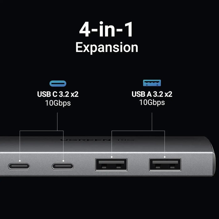 UGREEN USB C Hub 10Gbps, 4 Ports Aluminum USB 3.2 Splitter with 2 USB-C and 2 USB-A Data Ports (30758) TeckPot