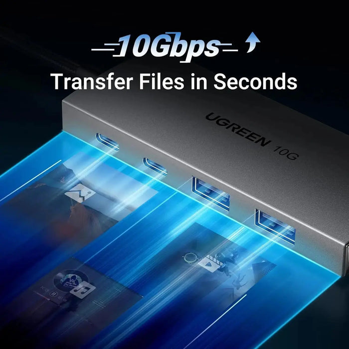 UGREEN USB C Hub 10Gbps, 4 Ports Aluminum USB 3.2 Splitter with 2 USB-C and 2 USB-A Data Ports (30758) TeckPot