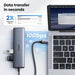 UGREEN USB C to Ethernet Adapter, 10Gbps 5 in 1 USB C Hub Ethernet with 2* USB-C 3.2, USB-A 3.2/2.0, Gigabit RJ45 for Laptop, Type C (Thunderbolt 4/3 Compatible) to Network for MacBook, XPS, iPad Pro(45320) TeckPot