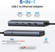 UGREEN USB C to Ethernet Adapter, 10Gbps 5 in 1 USB C Hub Ethernet with 2* USB-C 3.2, USB-A 3.2/2.0, Gigabit RJ45 for Laptop, Type C (Thunderbolt 4/3 Compatible) to Network for MacBook, XPS, iPad Pro(45320) TeckPot