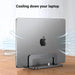 UGREEN Vertical Laptop Stand Holder for Desk Adjustable, Aluminum Dock, Compatible with MacBook, Surface Book, Chromebook, up to 15.6 Inch, Grey (20471) TeckPot