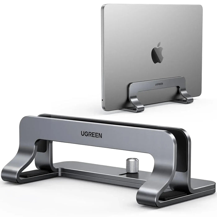 UGREEN Vertical Laptop Stand Holder for Desk Adjustable, Aluminum Dock, Compatible with MacBook, Surface Book, Chromebook, up to 15.6 Inch, Grey (20471) TeckPot