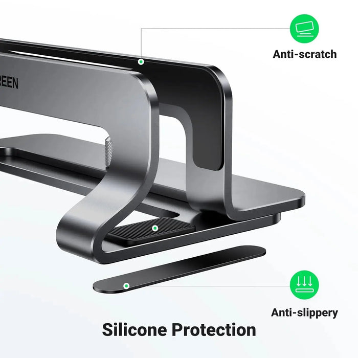 UGREEN Vertical Laptop Stand Holder for Desk Adjustable, Aluminum Dock, Compatible with MacBook, Surface Book, Chromebook, up to 15.6 Inch, Grey (20471) TeckPot
