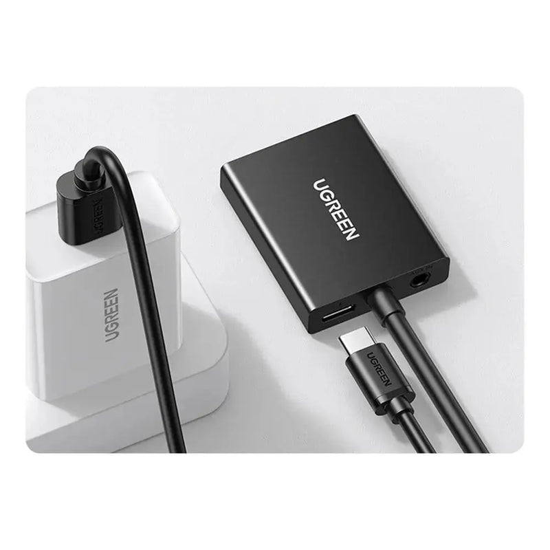 UGREEN VGA Male to HDMI Female Converter Adapter, 1080P@60Hz (Not Reverse Direction) Video Audio Sync, Power Supply USB-C Cable(1m) & 3.5mm Audio Cable, 1m (50945)( Open Box) - TeckPot