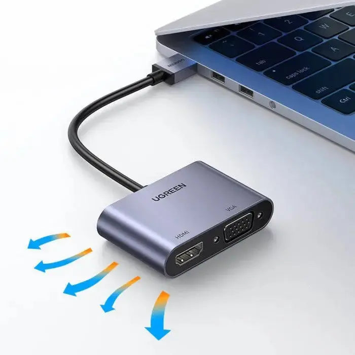 UGREEN USB 3.0 to HDMI VGA Adapter 15cm Aluminum Multiport Converter 1080P HD Video Laptop PC Monitor Projector 20518 Ugreen