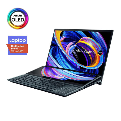 Asus ZenBook Pro Duo 15 OLED Core i9-12900H Multi-Touch Laptop(32GB/1TB SSD/4k/Win 11/RTX 3060/Backlit KB/15.6")-Black Asus
