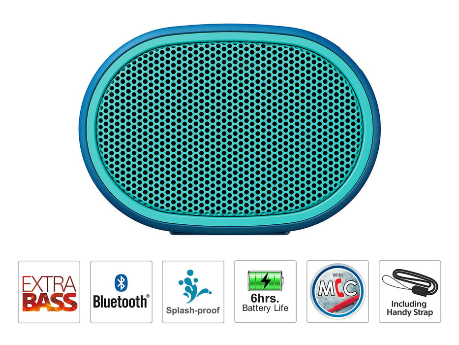 Sony SRS-XB01 Wireless Extra Bass Bluetooth Speaker with 6 Hours Battery Life, Splashproof Speaker wih Mic(Blue)