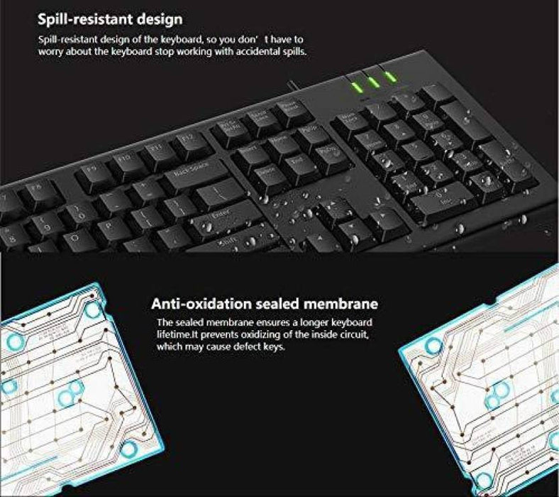 RAPOO NK1800 Spill Resistance Wired USB Desktop Keyboard  (Black)