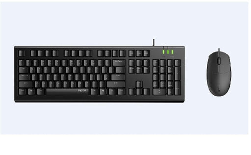 RAPOO X120PRO Wired Optical Keyboard & Mouse Combo 1600DPI Spill Resistance Keyboard -Black