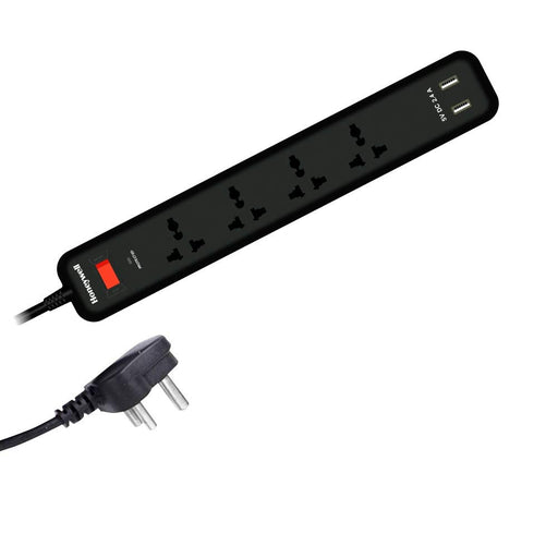 HONEYWELL HC000009, 4 Out + 2 USB Surge Protector With Master Switch-Black