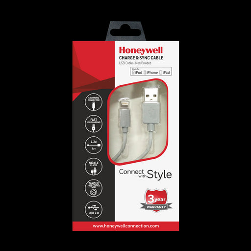 HONEYWELL HC000020 Lightning Sync & Charge Cable 1.2M (Braided) - Grey