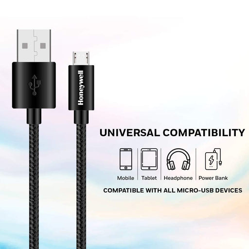 HONEYWELL HC000023 USB To Micro USB Braided Cable 1.2M -  Black