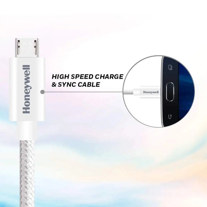HONEYWELL HC000025 USB To Micro USB Cable 1.2M (Braided) - White