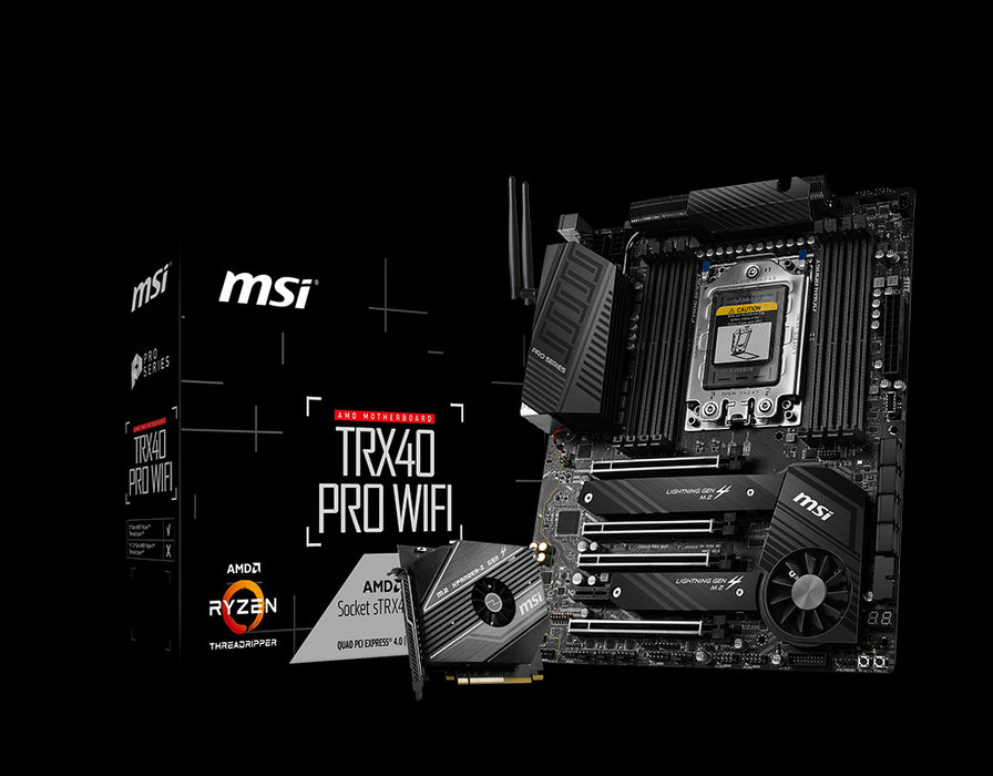 MSI TRX40 PRO WIFI MOTHERBOARD (AMD SOCKET STRX4/3RD GEN RYZEN THREADRIPPER SERIES CPU/MAX 256GB DDR4 4666MHZ MEMORY)