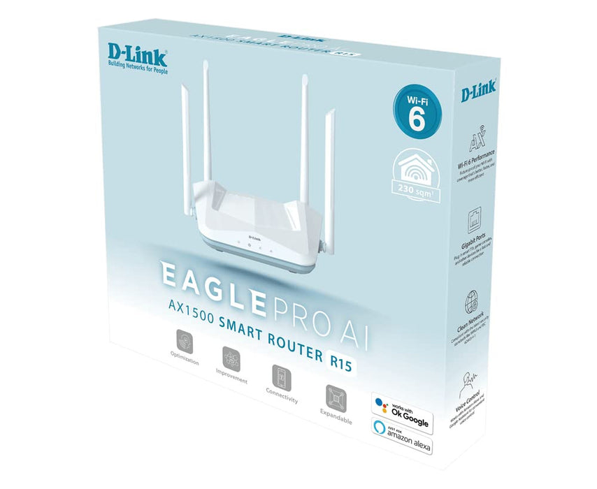 D-Link R15 AX1500 Eagle PRO AI Dual-Band Smart Router