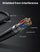 UGREEN 11268 Ethernet Cable Cat7 Networking Cord Patch Cable RJ45 10 Gigabit 600Mhz LAN Wire Cable STP-(3ft, Black)