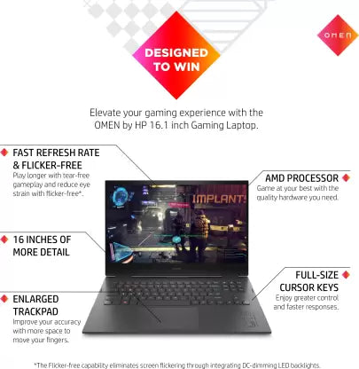 HP OMEN Core i7 12th Gen - (16 GB/1 TB SSD/Windows 11 Home/8 GB Graphics) 16-B1371TX Laptop  (16.1 inch, Shadow Black,MSO)