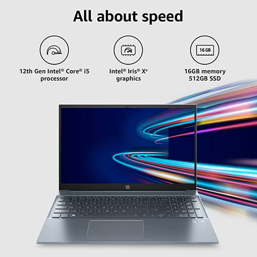 Hp Pavilion 15 12Th Gen Intel Core I5 (​​16Gb/512Gb Ssd/15.6"Fhd/Alexa/Backlit Kb/Fpr/Win 11 Home/Mso/15-Eg2035Tu)Fog Blue