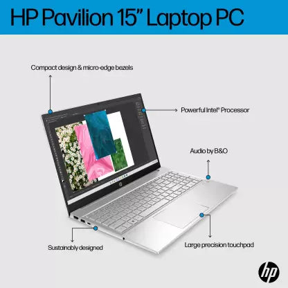 HP Pavilion Core i5 12th Gen(16 GB/512 GB SSD/Win 11 Home)15-EG2036TU Thin and Light Laptop  (15.6 inch, Natural Silver,  MSO)