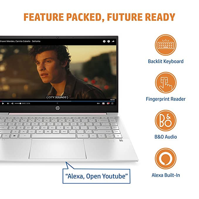 HP Pavilion 14 12th Gen Intel Core i5 Laptop(8GB/512GB SSD/14"FHD/Intel UHD Graphics/Win 11/Alexa/MSO)Natural Silver,14-dv2053TU