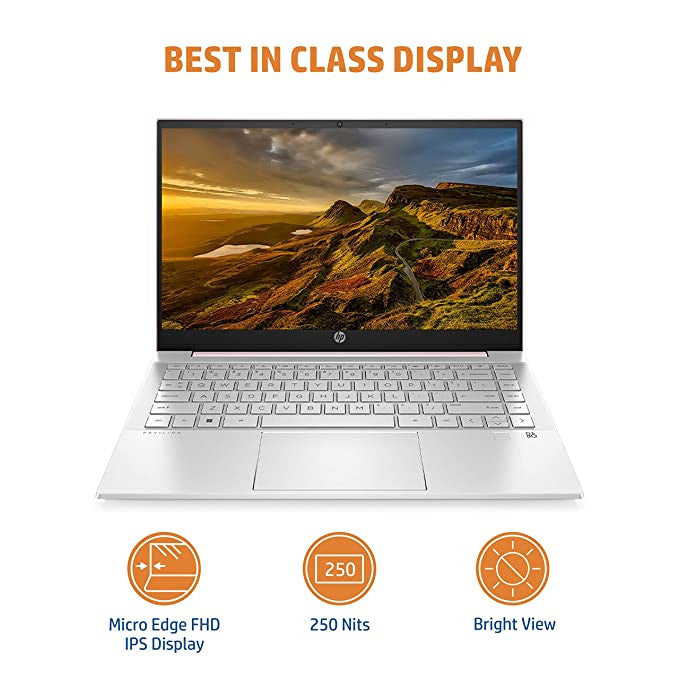 HP Pavilion 14 12th Gen Intel Core i5 Laptop(8GB/512GB SSD/14"FHD/Intel UHD Graphics/Win 11/Alexa/MSO)Natural Silver,14-dv2053TU