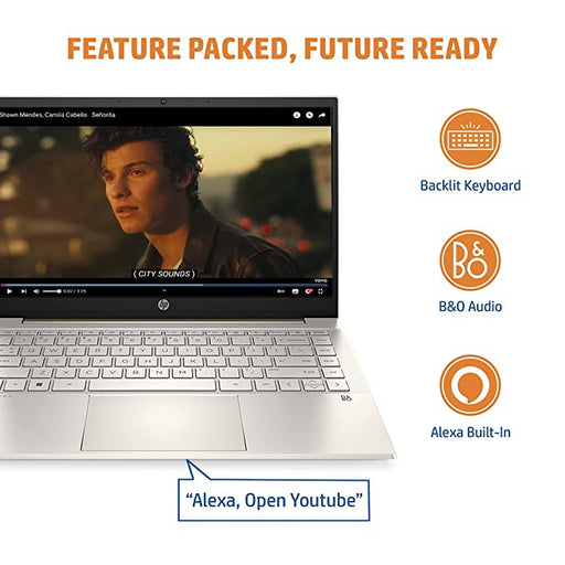HP Pavilion 14 12th Gen Intel Core i5 Laptop(8GB/512GB SSD/14"FHD/Intel UHD Graphics/Win 11/Alexa/MSO)Warm Gold,14-dv2019TU