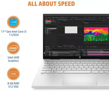 HP Pavilion x360 Convertible Core i3 11th Gen-(8 GB/512 GB SSD/Windows 11 Home)14-dy0207TU Laptop  (14"FHD/Natural Silver/MSO)