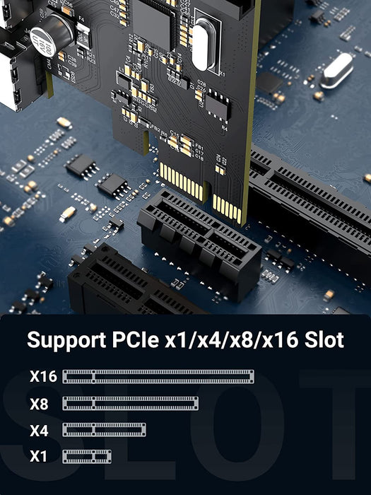 UGREEN 30716 USB 3.0 4 Ports PCIe Expansion Card, 5Gbps with 15-pin SATA Power Connector for PC Host