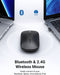 UGREEN 90531 Wireless Bluetooth USB 2.4G Silent Cordless, 4000 DPI Tracking 18-Month Battery Life Slim Mouse(Starry Black)