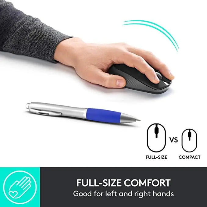 Logitech M190 Wireless Mouse ,Ambidextrous Curve Design,USB Receiver,Precise Cursor Control,Scooped Buttons-Charcoal