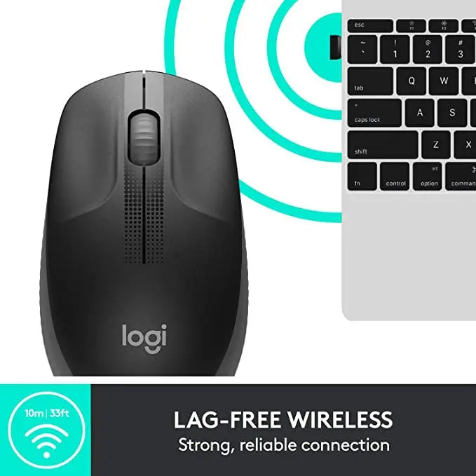 Logitech M190 Wireless Mouse ,Ambidextrous Curve Design,USB Receiver,Precise Cursor Control,Scooped Buttons-Charcoal