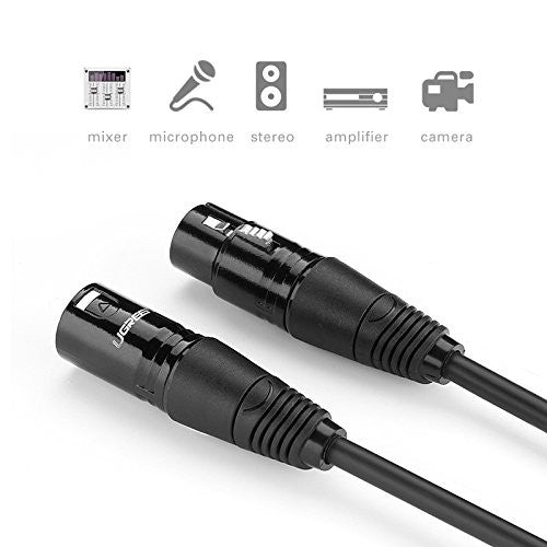 UGREEN 20711 XLR 3 Pin Cannon Male To Female Microphone Extension Audio Cable 3M - Black