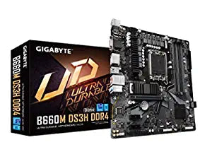 GIGABYTE B660M DS3H DDR4 Motherboard ( Intel/LGA 1700/ Micro-ATX/ Dual M.2/ PCIe 4.0/ USB 3.2 Gen2 Type-C/ 2.5GbE LAN)
