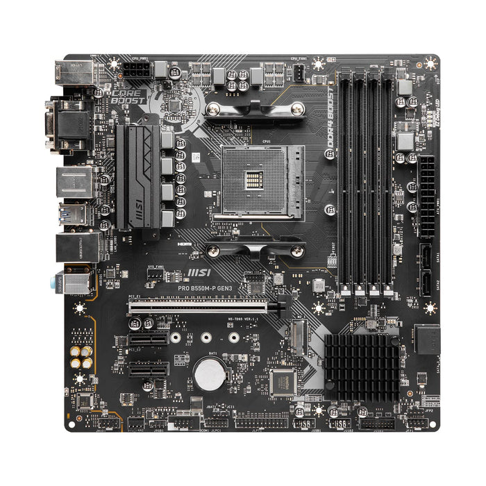 MSI PRO B550M-P GEN3 Motherboard (AMD Socket AM4/Ryzen 5000, 4000G and 3000 Series CPU/Max 128GB DDR4 4400MHz Memory)