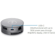 Dell DA310 USB-C Mobile Adapter, 7-in-1 , Type C Laptop Compatible - Dock and Adapter - Gray