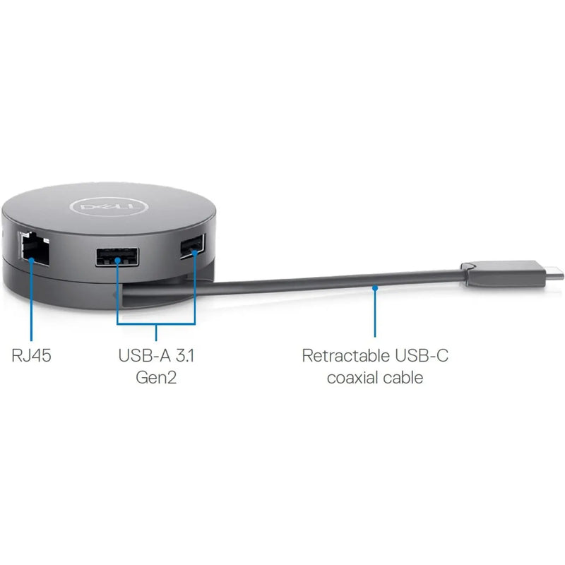 Dell DA310 USB-C Mobile Adapter, 7-in-1 , Type C Laptop Compatible - Dock and Adapter - Gray