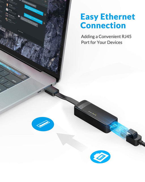 ORICO-UTK-U2-BK-BP USB2.0 To Ethernet RJ45 LAN Adapter Converter 10/100 Mbps for Laptop, TV Box - Drive-free