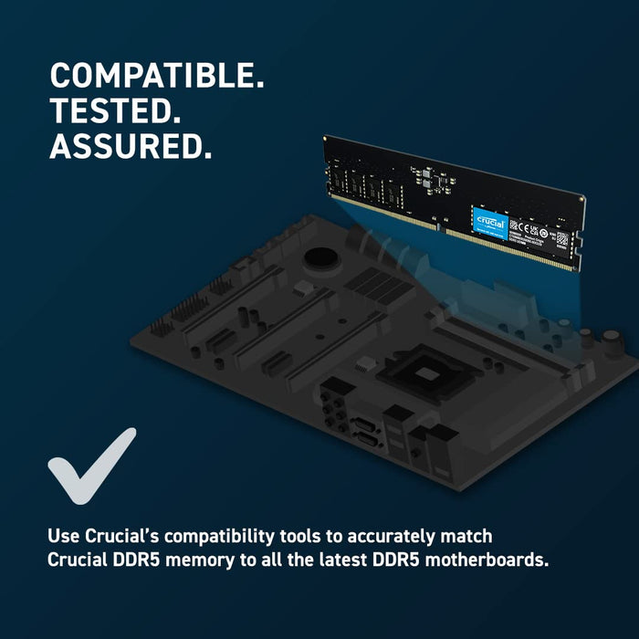 Crucial 8GB DDR5 4800MHz CL40 Desktop RAM(CT8G48C40U5)