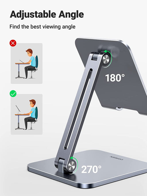 UGREEN 40393 Adjustable Aluminum Portable Tablet Stand Holder (Gray)