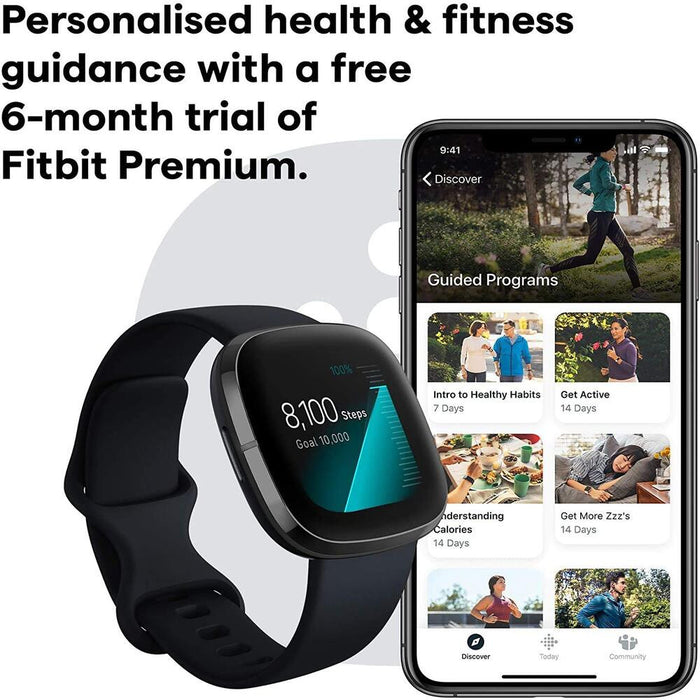 Fitbit FB512BKBK-FRCJK Sense Advanced Smartwatch (Carbon/Graphite